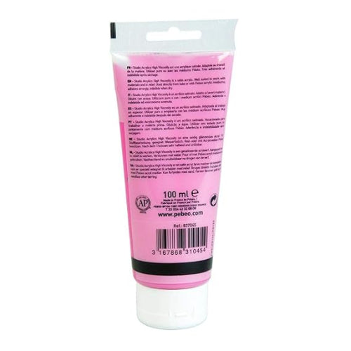 PEBEO High Viscosity Studio Acrylics - Opaque Vivid Pink (45) - Tube of 100 ML / bbag indias best online store