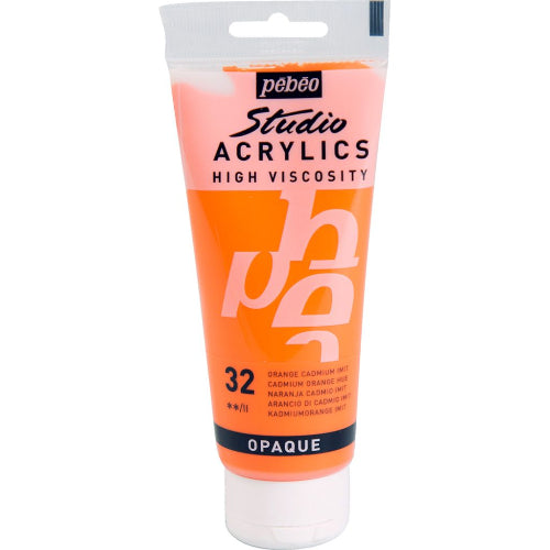 Pebeo High Viscosity Studio Acrylics Cadmium Orange Hue 32 /Bbag indias best online store
