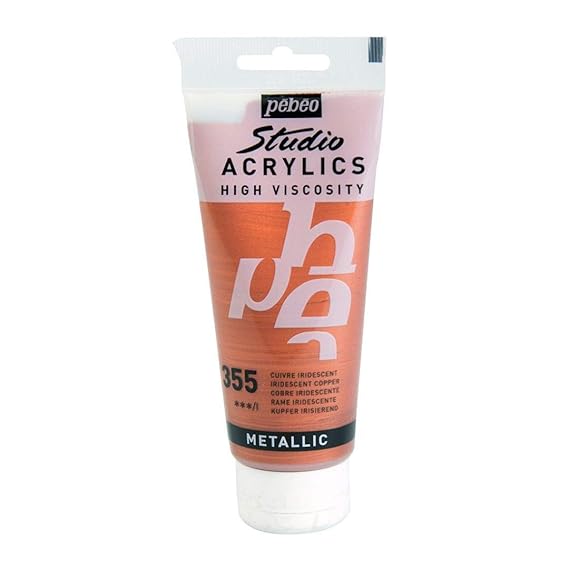 Pebeo High Viscosity Studio Acrylics - Copper (355) - Tube of 100 ML