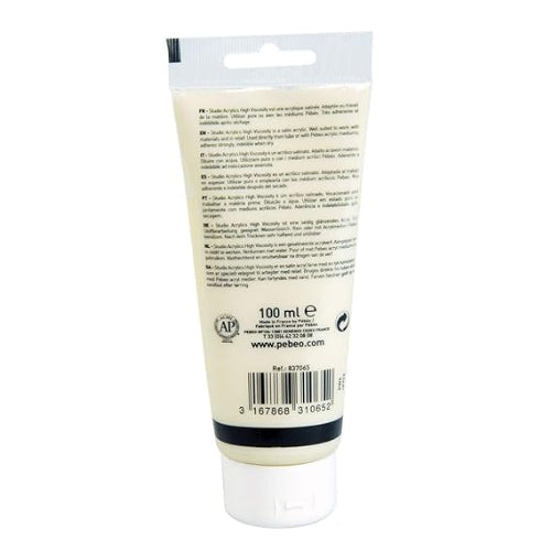 Pebeo High Viscosity Studio Acrylics - Ivory (65) - Tube of 100 ML / bbag indias best  online store