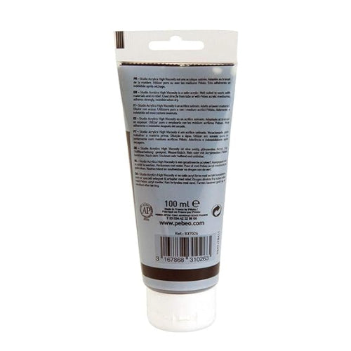 Pebeo High Viscosity Studio Acrylics - Mars Black (26) - Tube of 100 ML / bbag indias best online store