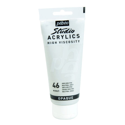 Pebeo High Viscosity Studio Acrylics - Neutral Grey (46) - Tube of 100 ML