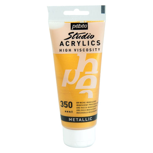 Pebeo High Viscosity Studio Acrylics - Rich / Precious Gold (350) - Tube of 100 ML / bbag indias best online store