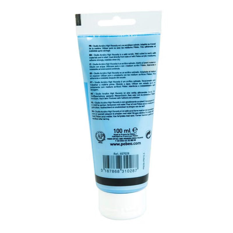 Pebeo high viscosity Studio Acrylic - Cerulean Blue (28) / Bbag indias best online store