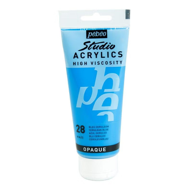 Pebeo high viscosity Studio Acrylic - Cerulean Blue (28) / Bbag indias best online store