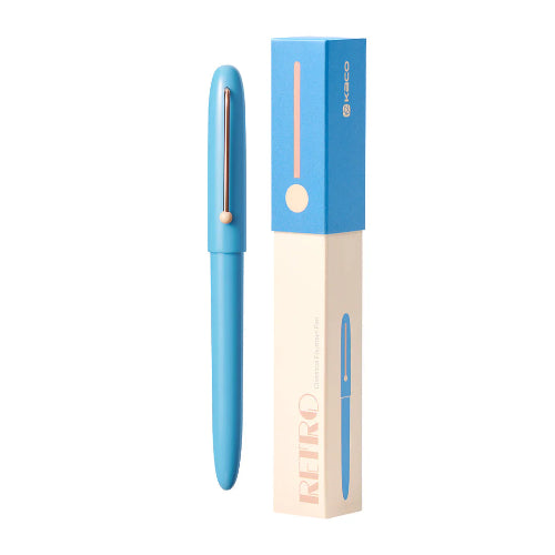 retro fountain pen Blue with sticker in paper box / bbag india's best online store