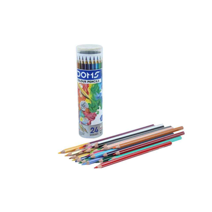 DOMS Colour Pencil Round Tin Pack 24 Shades - Bbag | India’s Best Online Stationery Store