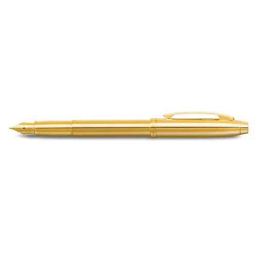 Sheaffer 100 9372 Glossy PVD Gold Fountain Pen / bbag indias best online store