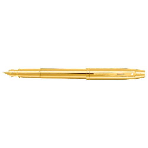 Sheaffer 100 9372 Glossy PVD Gold Fountain Pen / bbag indias best online store