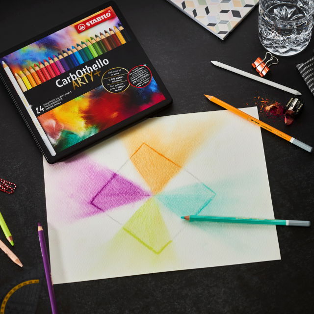 STABILO CarbOthello Chalk-Pastel Pencils - 24 Vibrant Colors