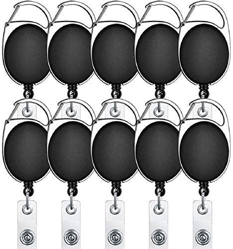 10 black Oval ID Card Holder Yo-Yo