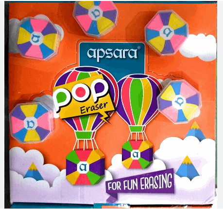 A box of Apsara Pop Eraser