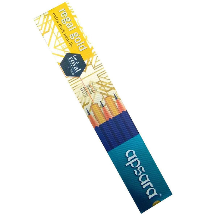 A box of Apsara Regal Gold Extra Dark Pencil