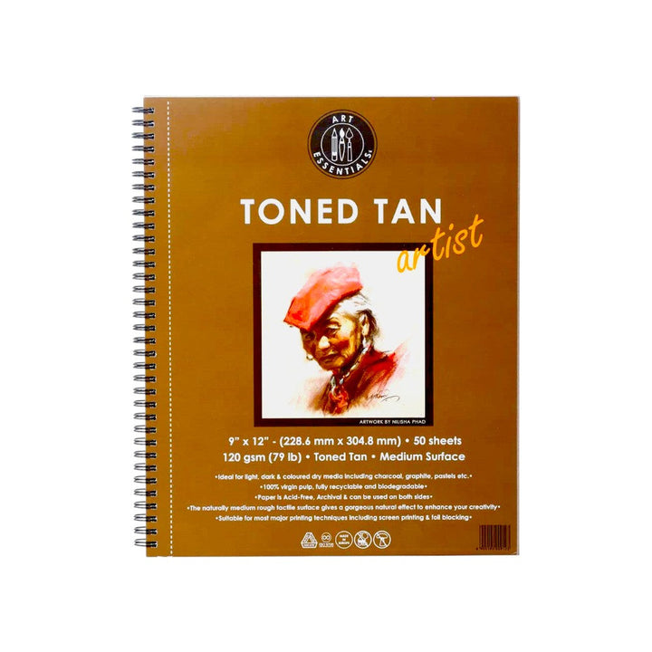 Art Essentials Toned Tan  Sketching Paper Spiral Pad - 120 GSM