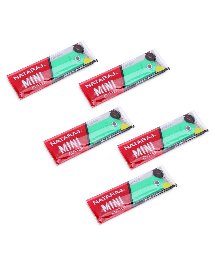 5 Pieces of Nataraj Mini Cutter Green Colour