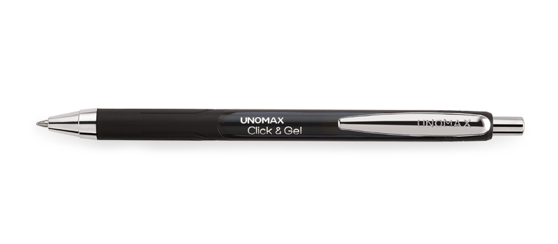 black Colour  Unomax Click & Gel Pen. 