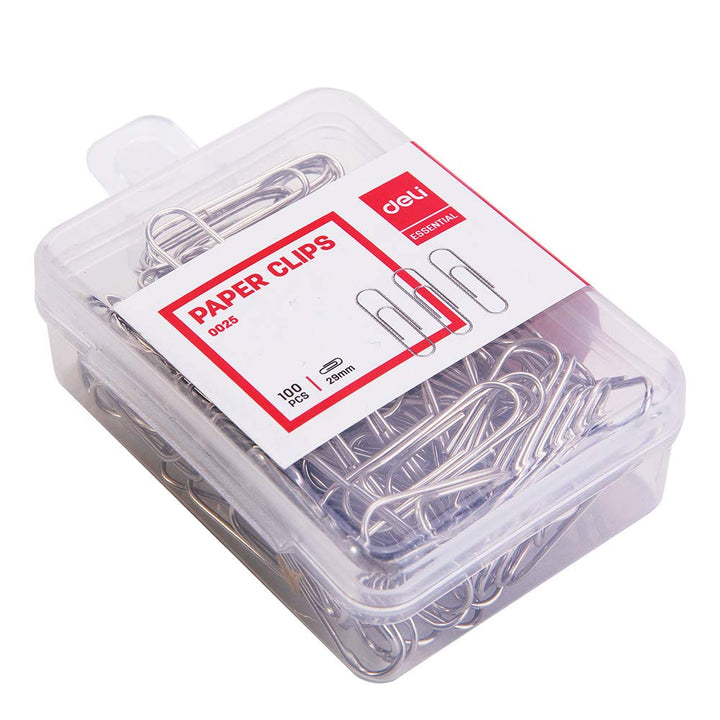 100 pcs of Deli Silver Paper Clip  in a pack