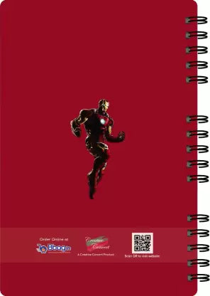 back cover of Creative Convert Iron Man Mask Diary with Iron man flying image 