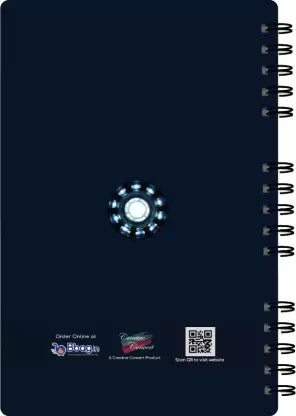  Arc reactor image on back cover of Creative Convert Iron Man Diary 