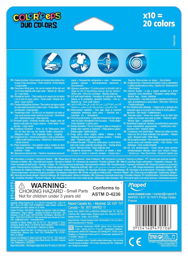 Maped Color Peps Duo Colors - Bbag | India’s Best Online Stationery Store