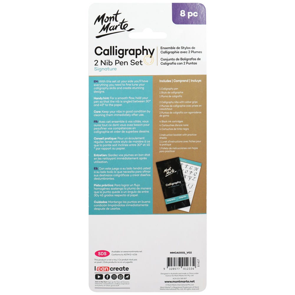 Calligraphy 2 Nib Pen Set Signature 8pc – Perfect for Beginners