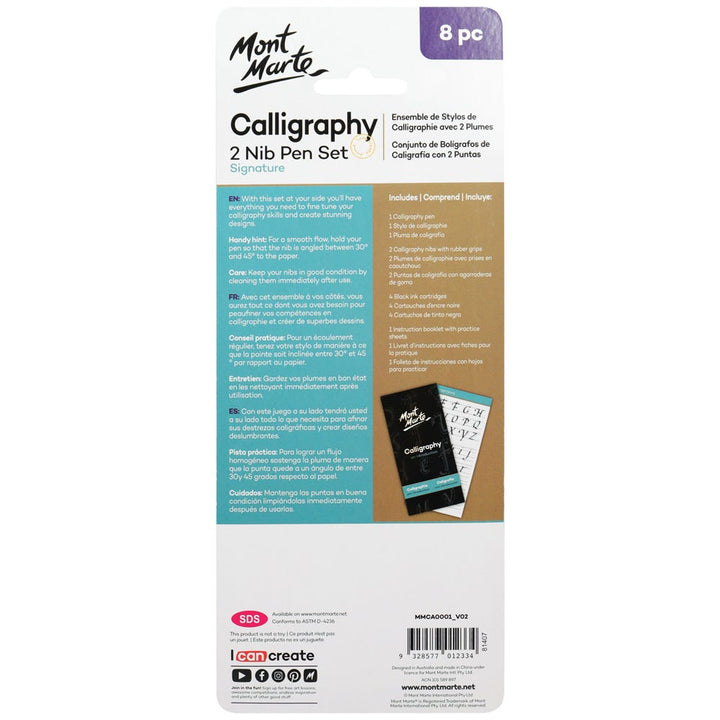 Calligraphy 2 Nib Pen Set Signature 8pc – Perfect for Beginners