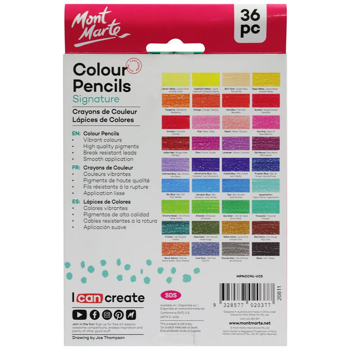 36 Vibrant Colour Pencils Signature Set - Perfect for Artists