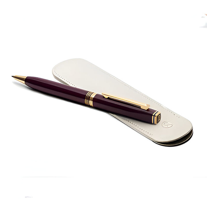 Elegant Contemporary Bordeaux Ballpoint Pen with Gold Trims