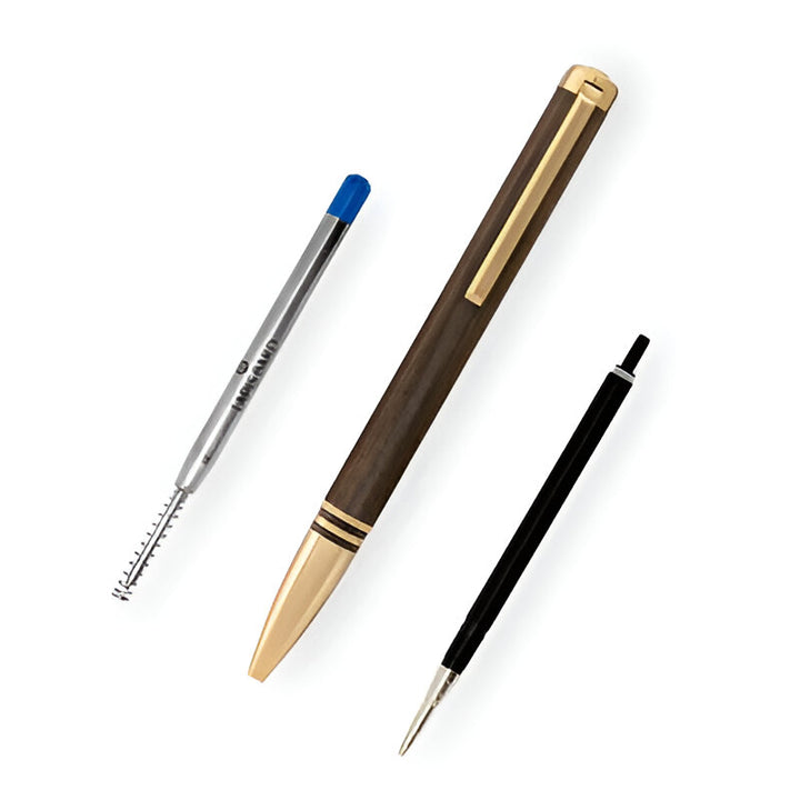 Torque Hickory Ballpoint Pen – Contemporary Wood & Brass Design