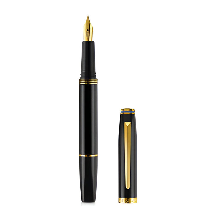 Elegant Contemporary Black & Gold Fountain Pen – Premium Writing