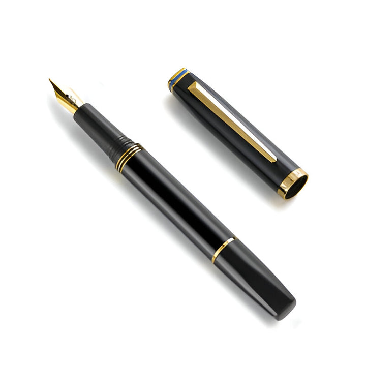 Elegant Contemporary Black & Gold Fountain Pen – Premium Writing