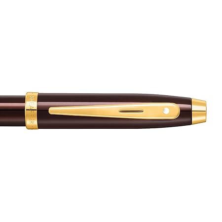 Sheaffer 9370 Rollerball Pen Glossy Coffee Brown With PVD Gold Tone Trim