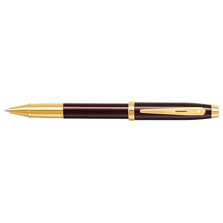 Sheaffer 9370 Rollerball Pen Glossy Coffee Brown With PVD Gold Tone Trim