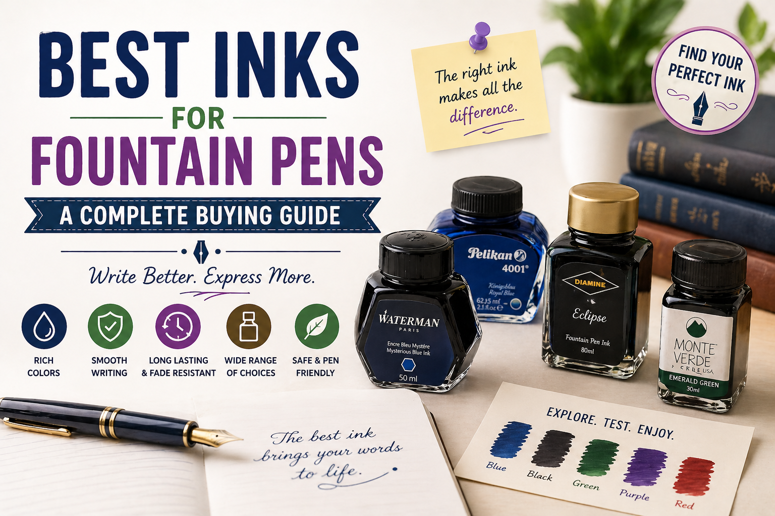 Best Inks for Fountain Pens: A Complete Buying Guid – Bbag | India’s ...
