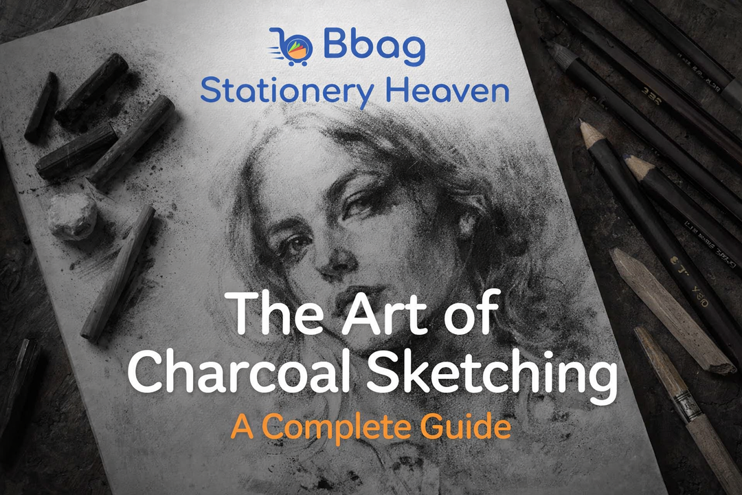 Charcoal sketching complete guide with portrait drawing and art supplies
