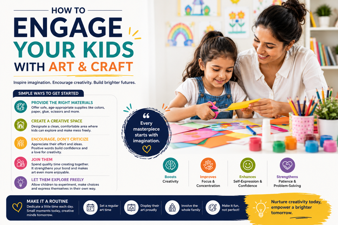 A Stress Free Parent's Guide To Engage Your Kids In Art & Craft