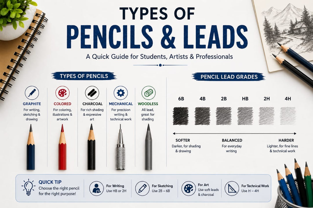 Types of Pencils and Leads: A Complete Guide for Students, Artists, and Professionals