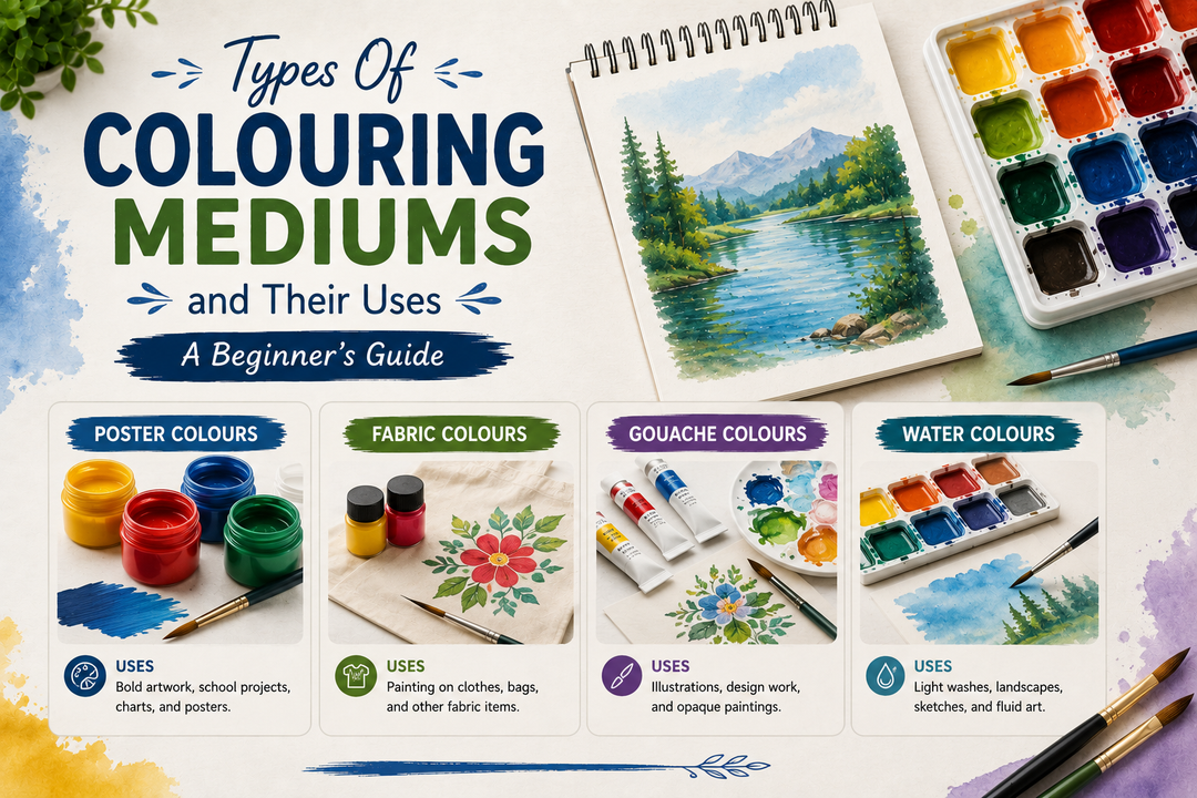 Types Of Colouring Mediums and Their Uses : A Beginner's Guide