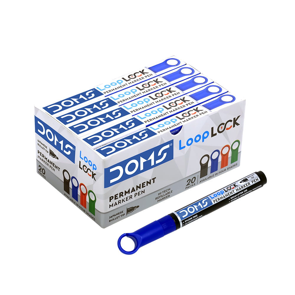 DOMS Loop Lock Permanent Marker - Bbag | India’s Best Online Stationery Store