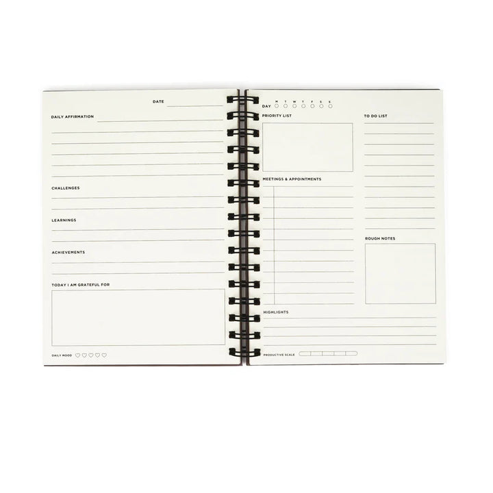 Numic Diary Numic Generic Planner 365 A5 – Undated Daily Planner in Black, Blue ...