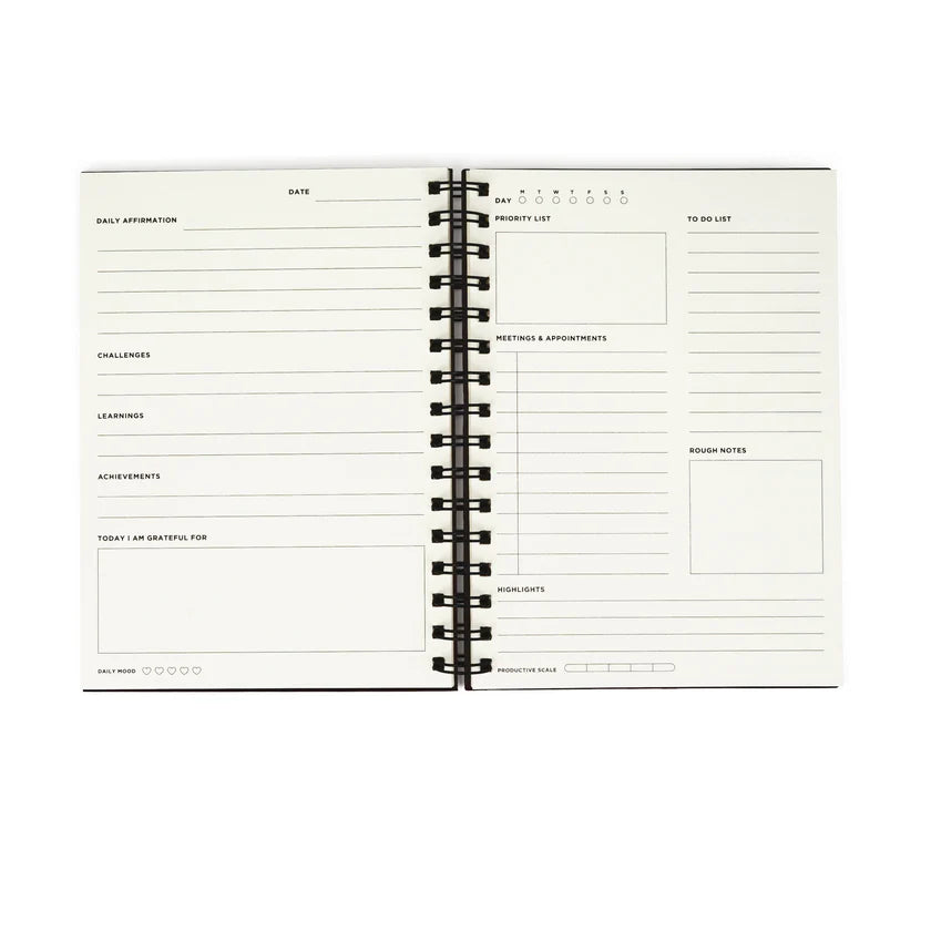 Numic Generic Planner 365 A5 – Undated Daily Planner (Black, Blue, Brown & Grey)