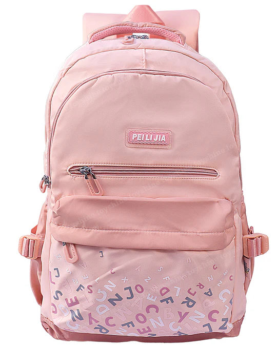 Toyshine Alphabets High School College Backpack Pink Bbag | India’s Best Online Stationery Store