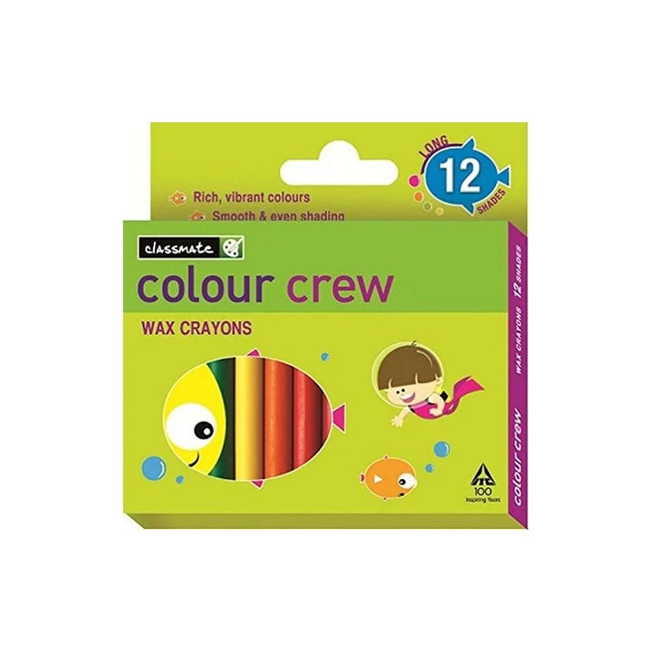 12 Shades of Classmate Wax Crayons Long Color
