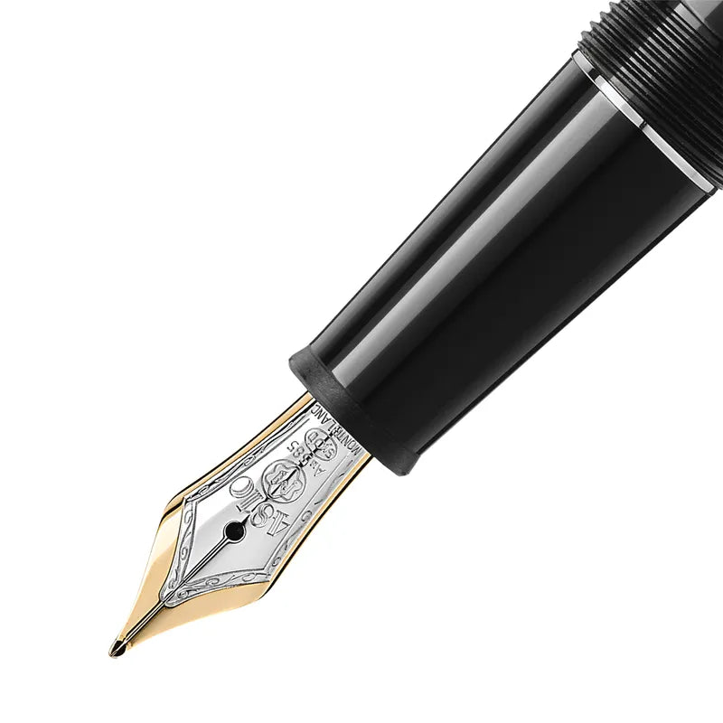 Montblanc 145 Meisterstuck Platinum Line Black Medium Fountain Pen Bbag | India’s Best Online Stationery Store