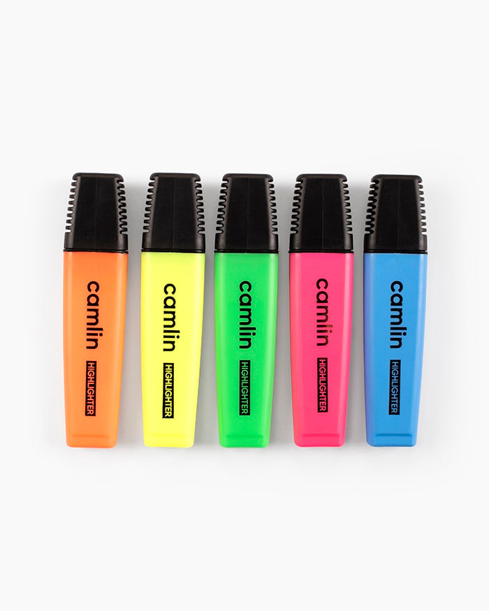 Orange, Yellow, Green, Pink and Blue Camlin Assorted Highlighter
