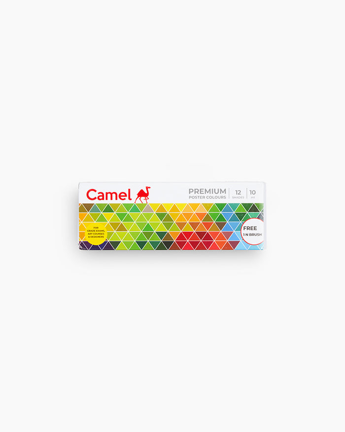 Camel Premium Poster Colours 12 shades 10 ML with Brush