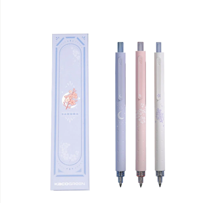 Set of 3 Moon Night And Sakura variant Kacogreen Rocket Gel Pen