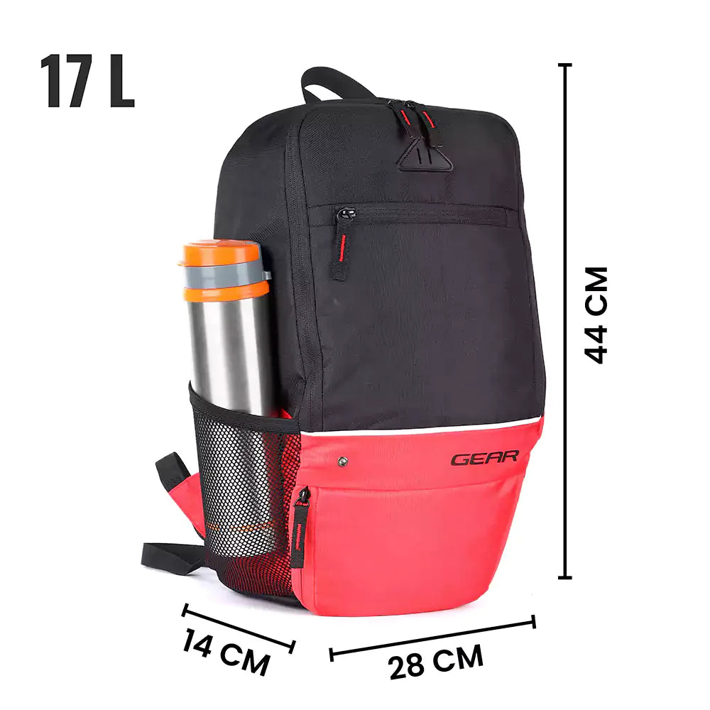 Gear Suprior XL Backpack with Shoe Pocket (Black-Red) Bbag | India’s Best Online Stationery Store