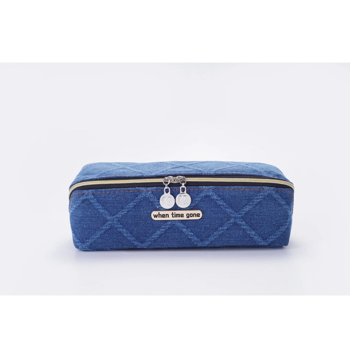 Kidgets Denim Pencil Pouch Light Blue | Stylish Polyester Organizer Case Bbag | India’s Best Online Stationery Store