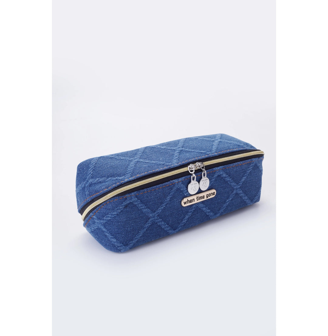 Kidgets Denim Pencil Pouch Light Blue | Stylish Polyester Organizer Case Bbag | India’s Best Online Stationery Store